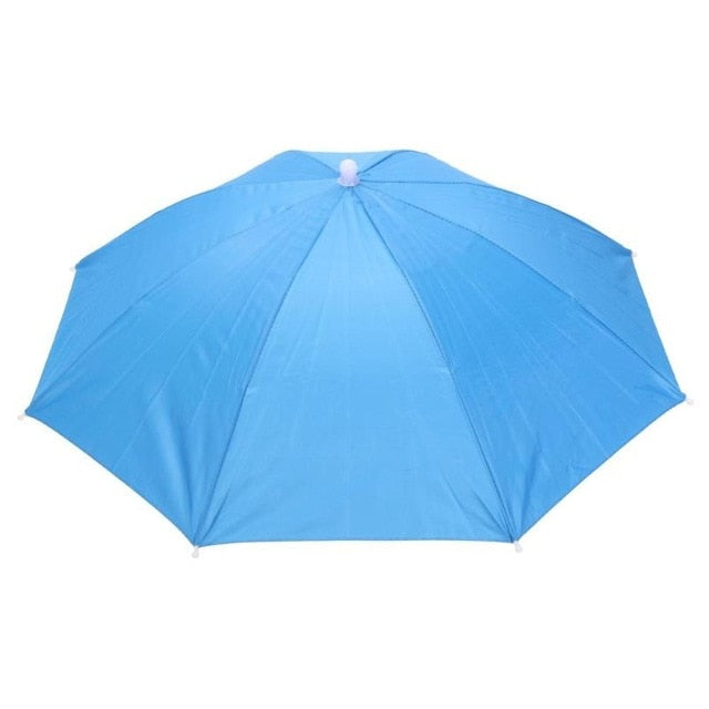 Outdoor Foldable Sun Umbrella Hat Anti-Rain Elastic Band Head Umbrella Hat Outdoor Fishing Sunscreen Tool Headwear Cap Umbrellas
