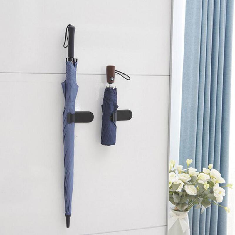 Long Handle Folding Umbrella Storage Rack Umbrella Holder Self Adhesive Home Storage Hooks Wall Mounted Shelf